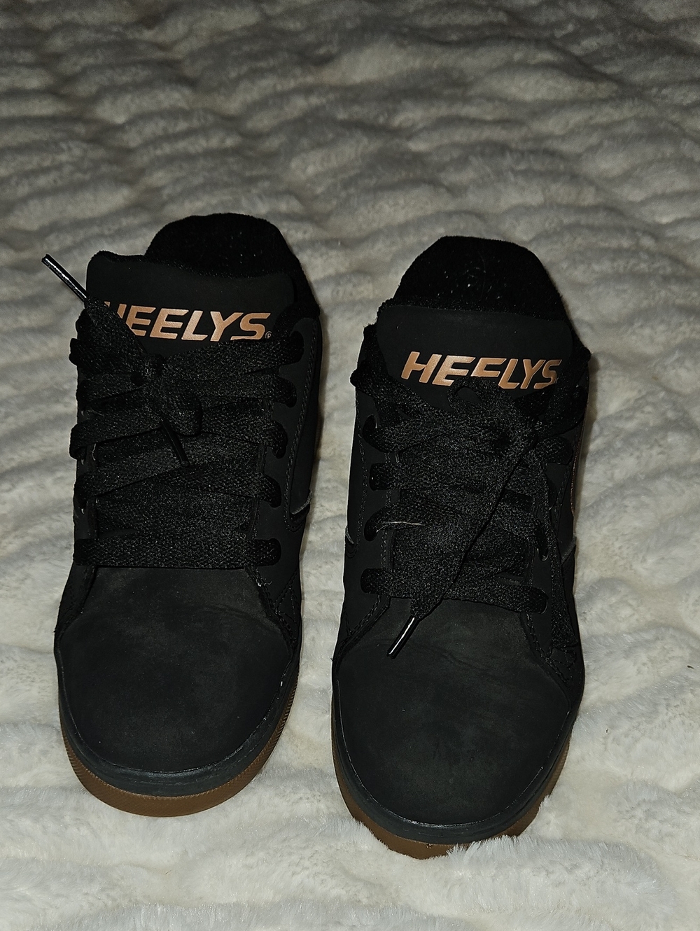 Heelys Boys Black Sneakers with Brown Gum Outsole